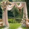 Wedding Arch Draping Fabric – 2 Panels Sheer Backdrop Curtain 28"x19Ft for Ceremony & Party Decor